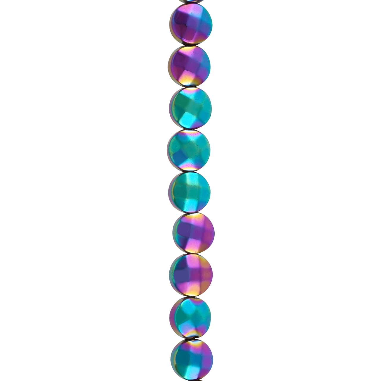 Faceted Hematite Coin Beads, 6mm by Bead Landing™